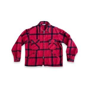 60s Wool Buffalo Plaid Hunting Jacket Coat size large